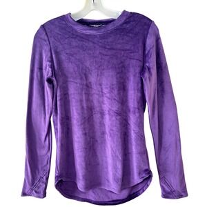 ClimateRight by Cuddl Duds Long Sleeve Womens S Purple Velour Top Cozy Outdoors